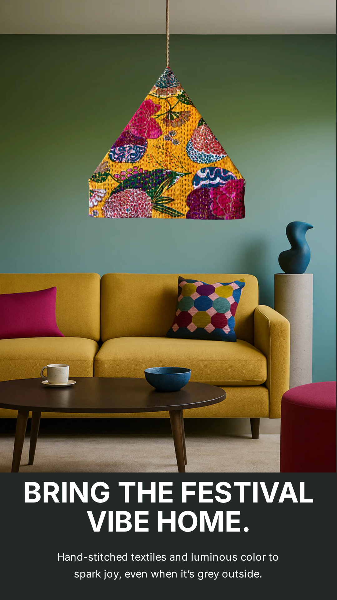 PYRAMID FESTIVAL LIGHTS - TANGERINE - Hanging Pendant Lights with Dimmer cord