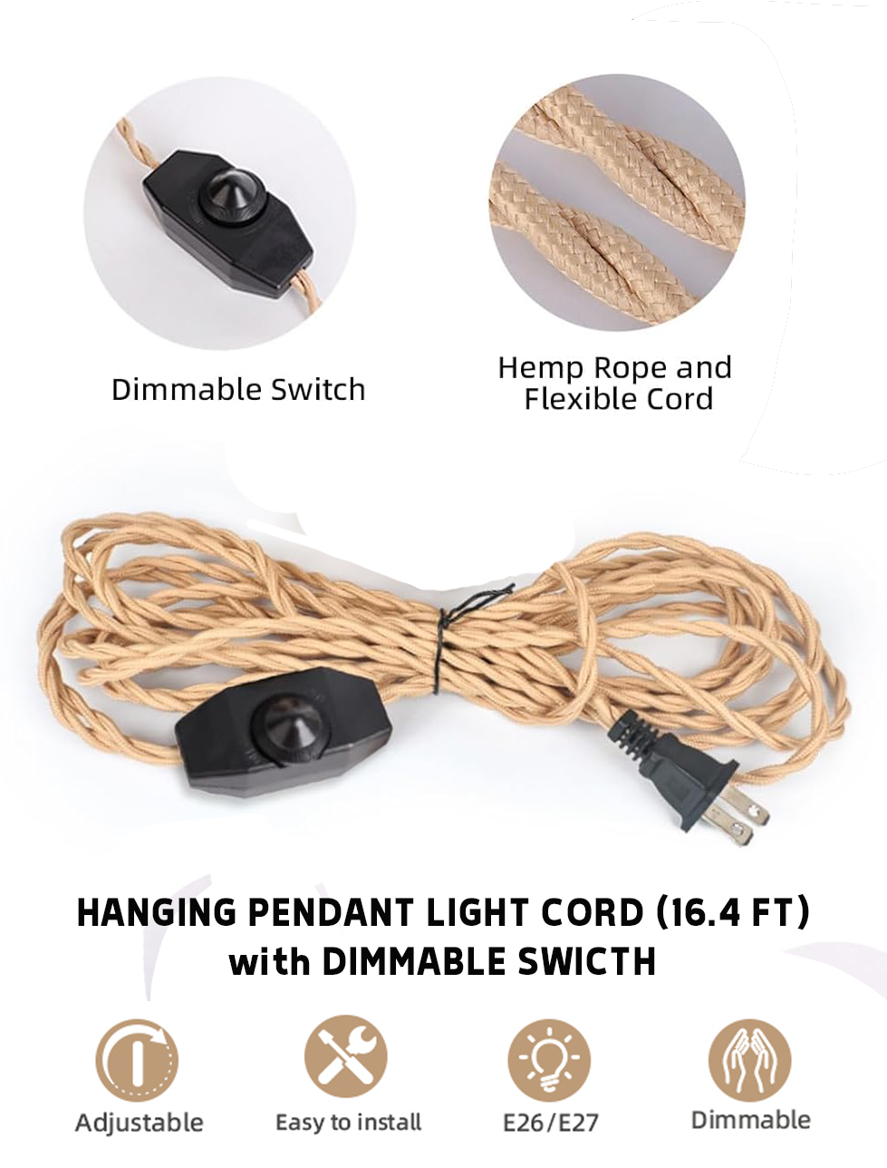 PYRAMID FESTIVAL LIGHTS - TANGERINE - Hanging Pendant Lights with Dimmer cord