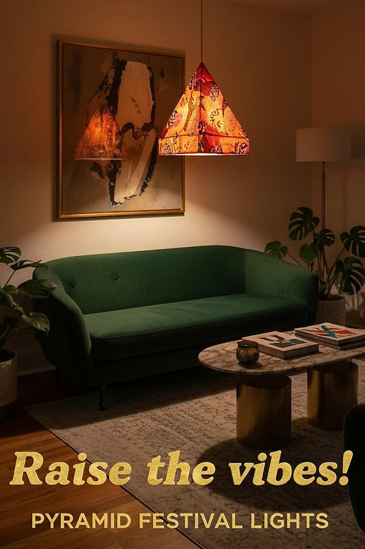 PYRAMID FESTIVAL LIGHTS - GOLD - Hanging Pendant Lights with Dimmer cord