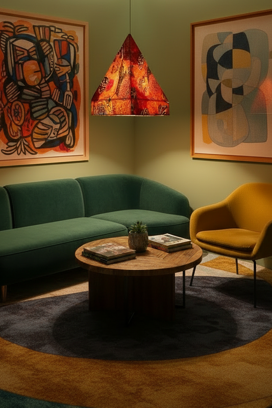 PYRAMID FESTIVAL LIGHTS - TANGERINE - Hanging Pendant Lights with Dimmer cord